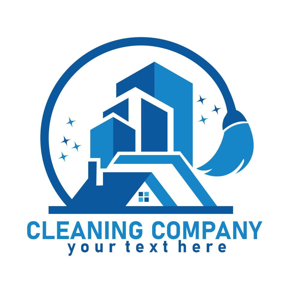 unique new cleaning company logo vector