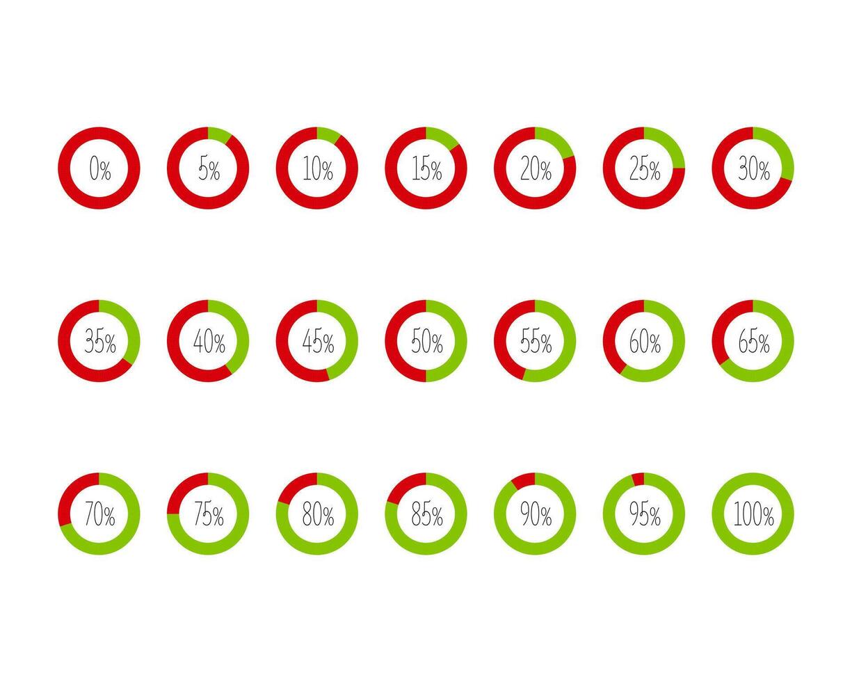 Collection Loading bar status icon. illustration. Set of loaded icons. Download progress. Donload or Upload. vector