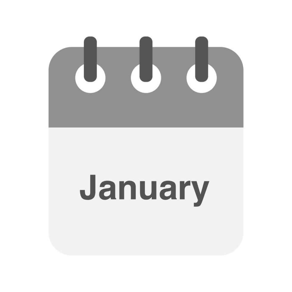 January icon . Daily, monthly, yearly calendar icon vector