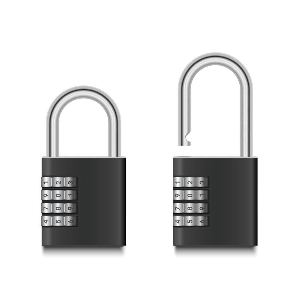 Padlock combination design isolated on white background. Illustration EPS 10. vector