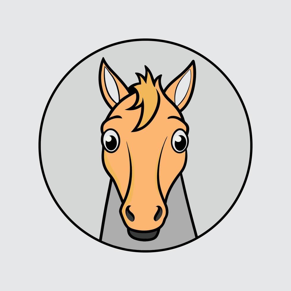 Coloured Horse's Head Within Circular Circle vector