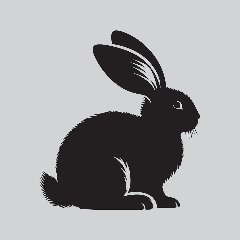 rabbit waiting her food vector