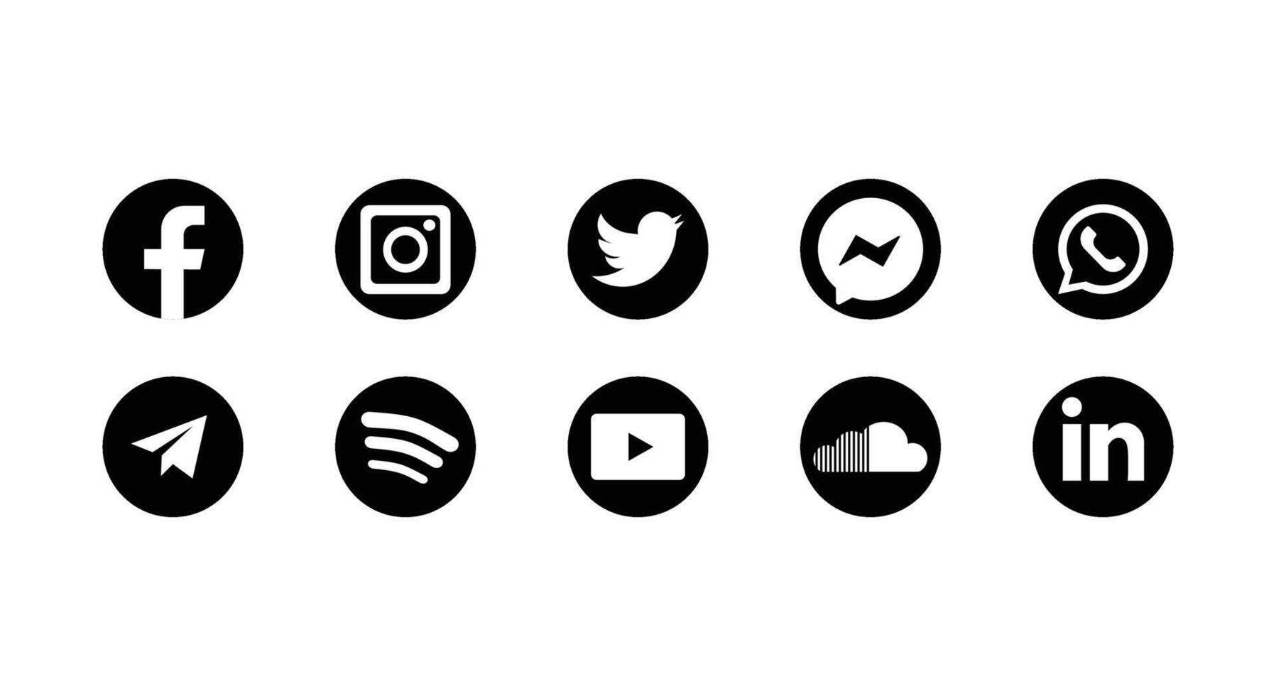 Social media logo collection vector