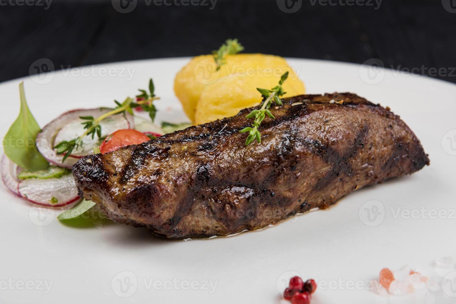 Grilled beef meat photo