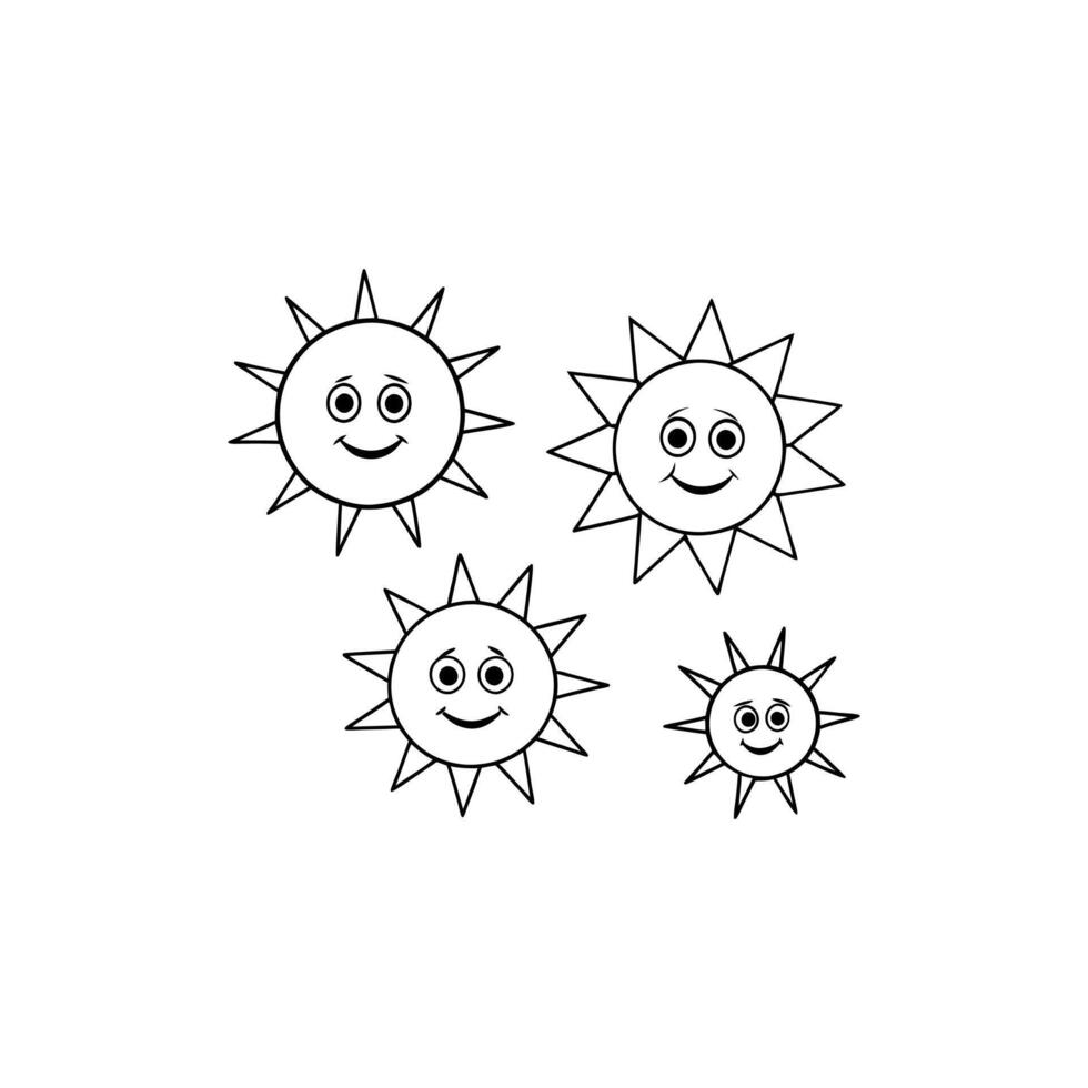 Radiating Laughter Humorous Sun Illustrations vector