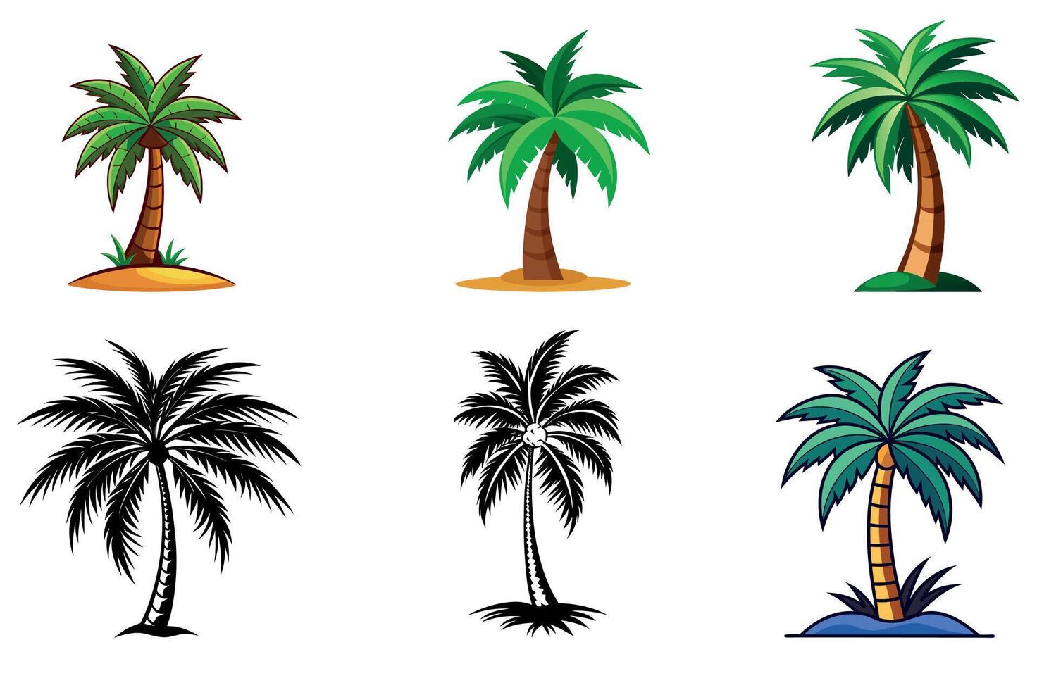 Palm Tree Perfection Artistic Illustrations vector