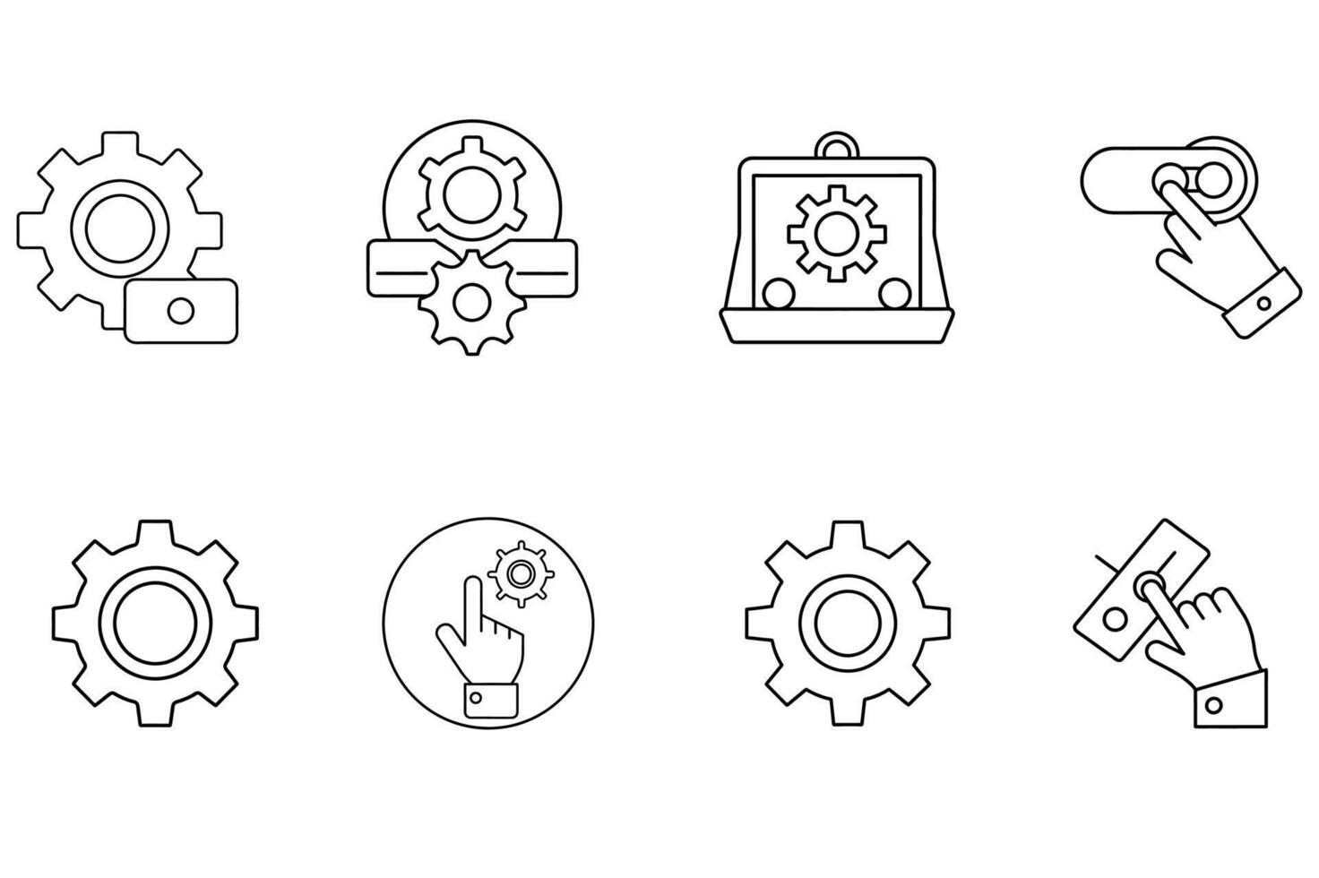 setting icon set vector