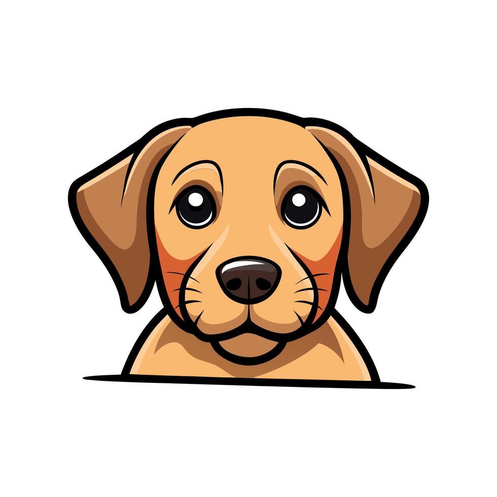 A cartoon dog head with a big nose vector