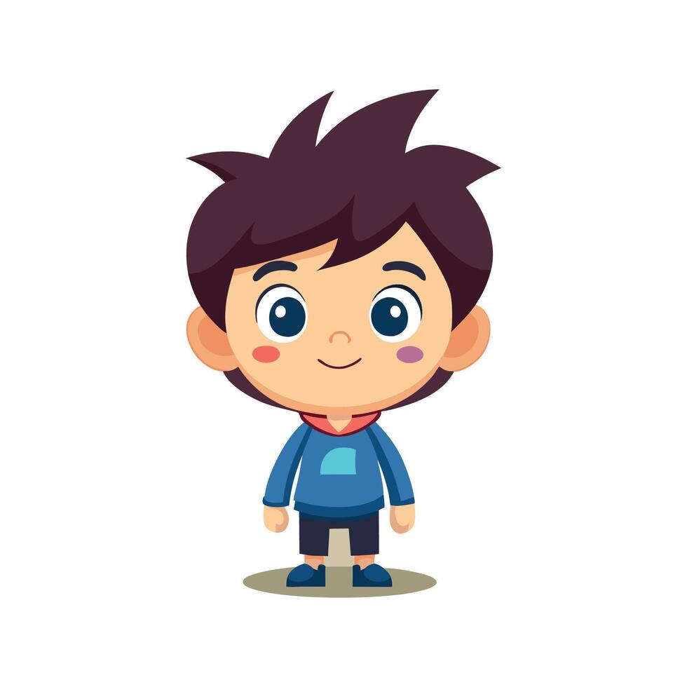 Cute boy cartoon character illustration vector
