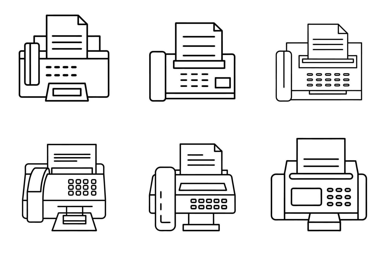 fax icon set vector