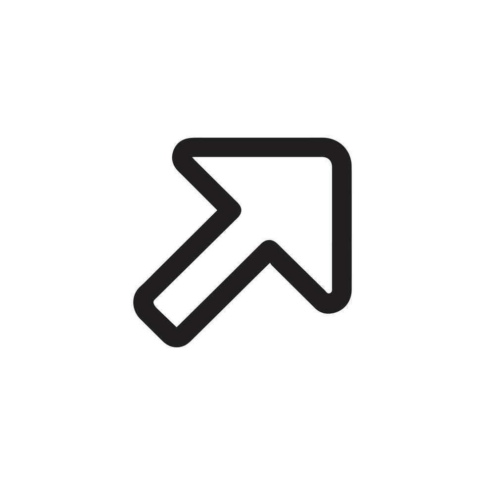 A black and white icon of an arrow pointing down vector