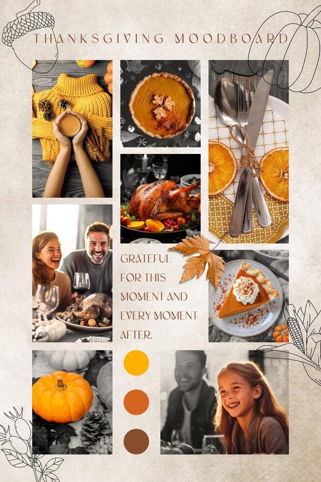 Thanksgiving Moodboard for Pinterest Pin Cover Template