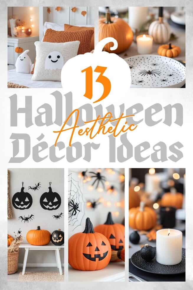 13 Halloween Aesthetic Decor Ideas for Pinterest Pin Template