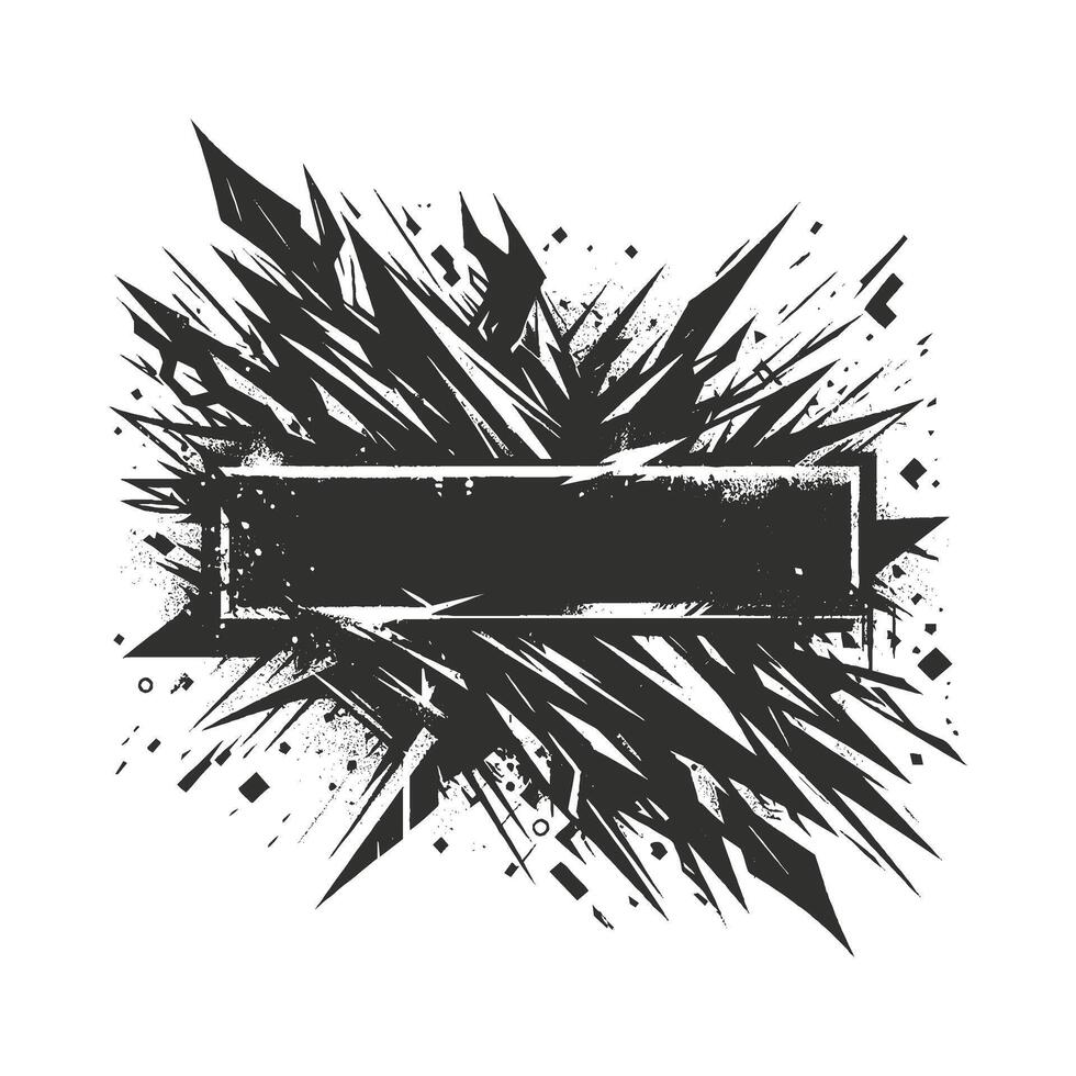 Stylish Black Stroke Banners with Distressed Effect vector
