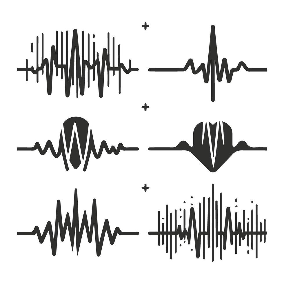 Timeless ECG Heartbeat Silhouette Lines Design vector