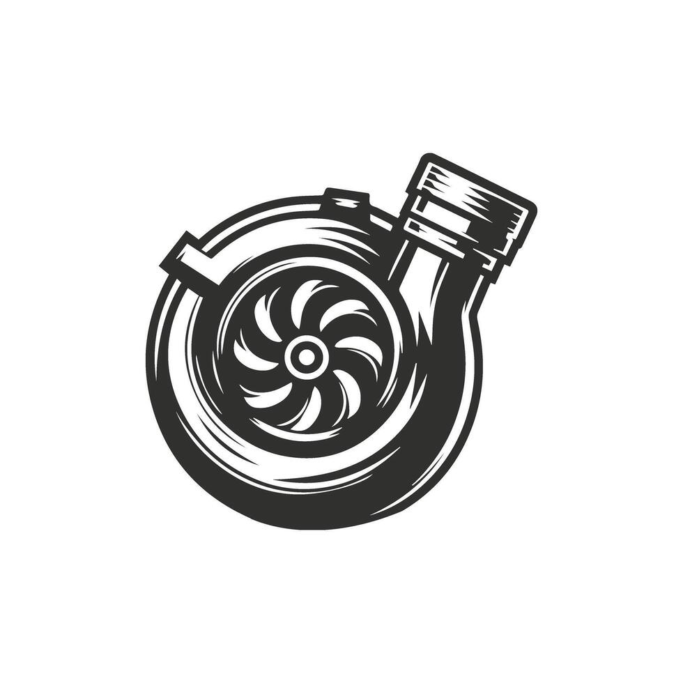 Modern Silhouette of Turbochanger Illustration vector