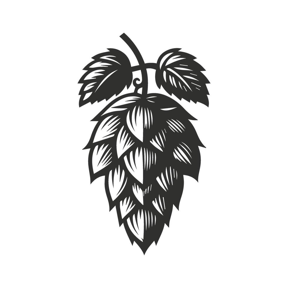 Rustic Elegance Hop Cone Silhouette Design vector