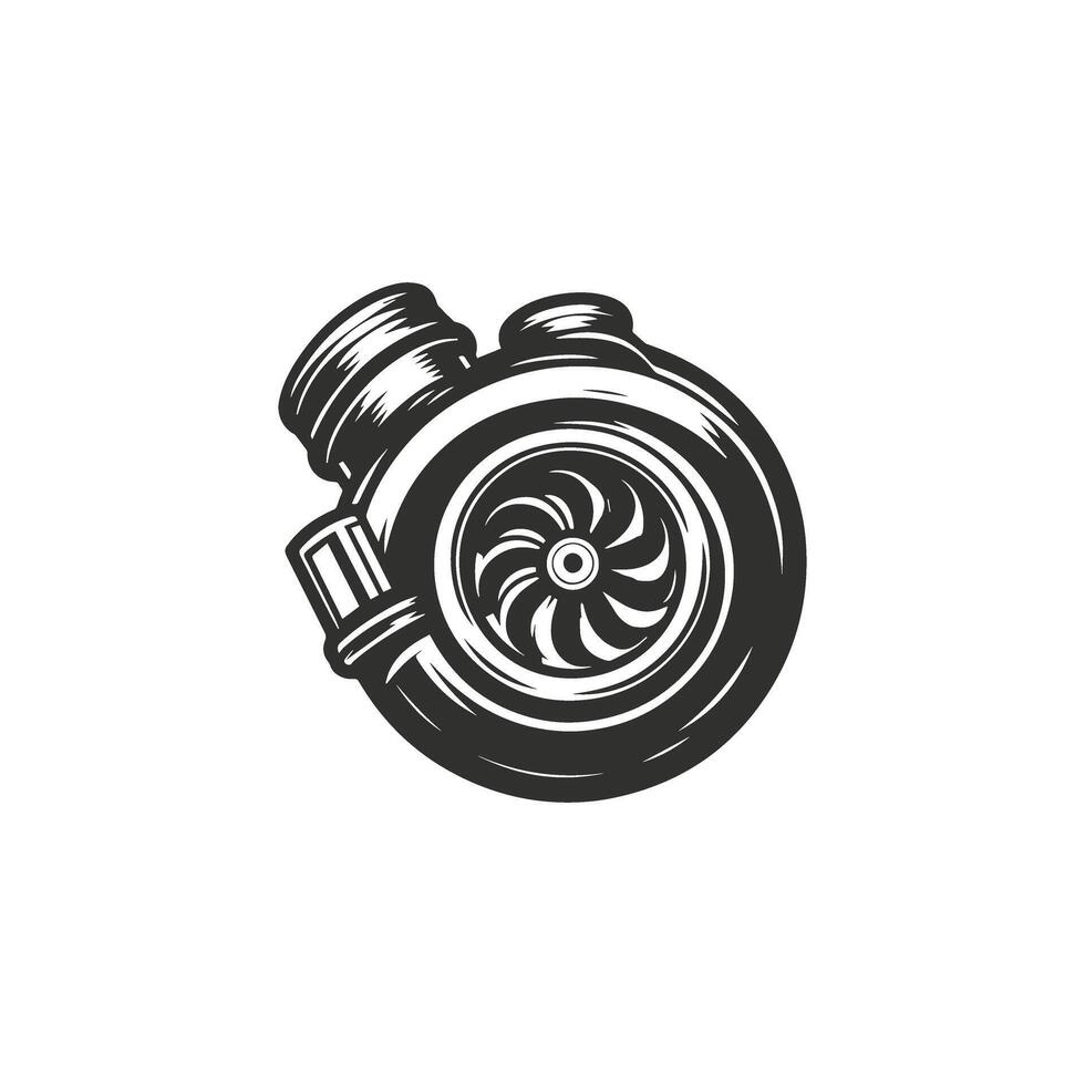 Solhouette Turbochanger Illustration. vector