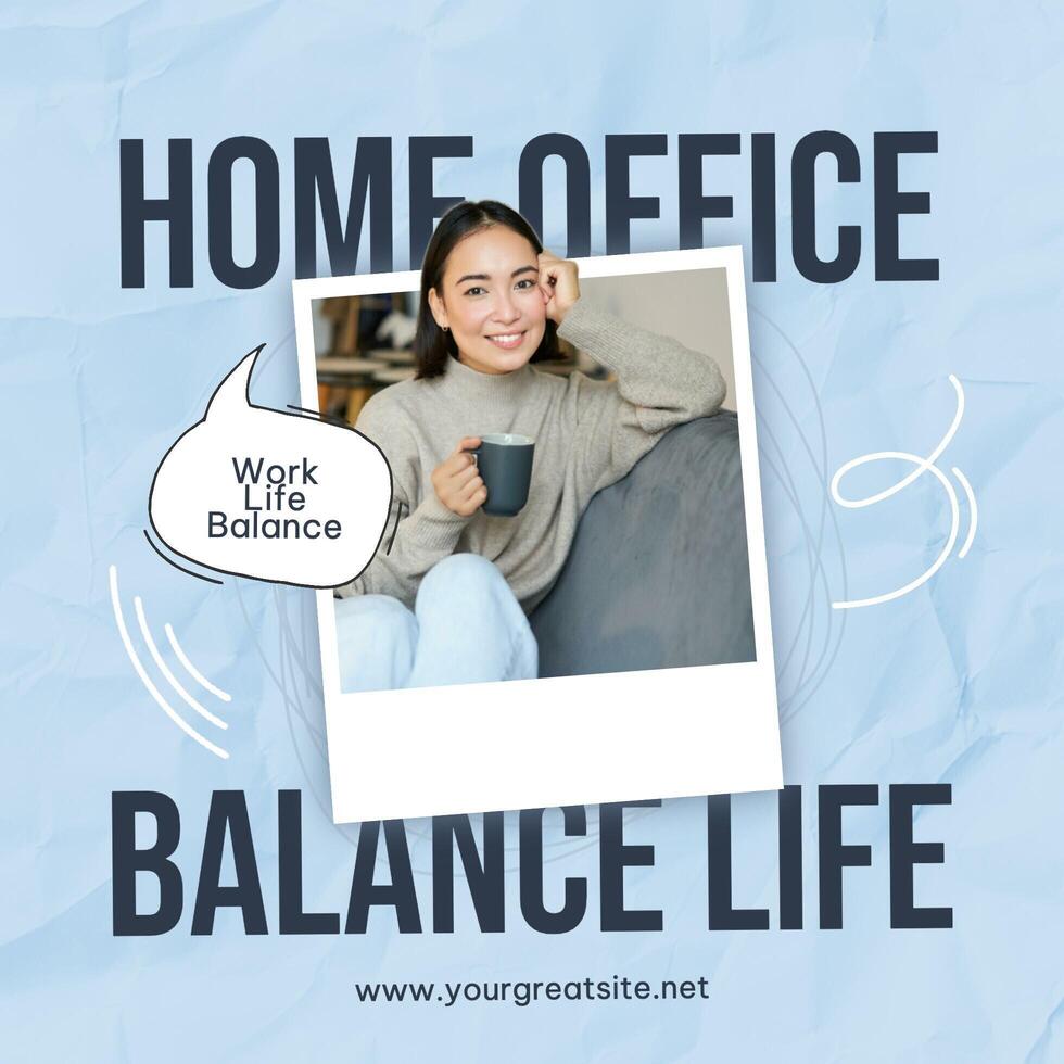 Work Life Balance Instagram Post template