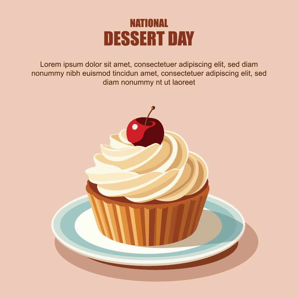 National Dessert Day background. vector