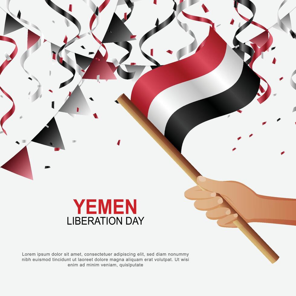 Yemen Liberation Day background. vector