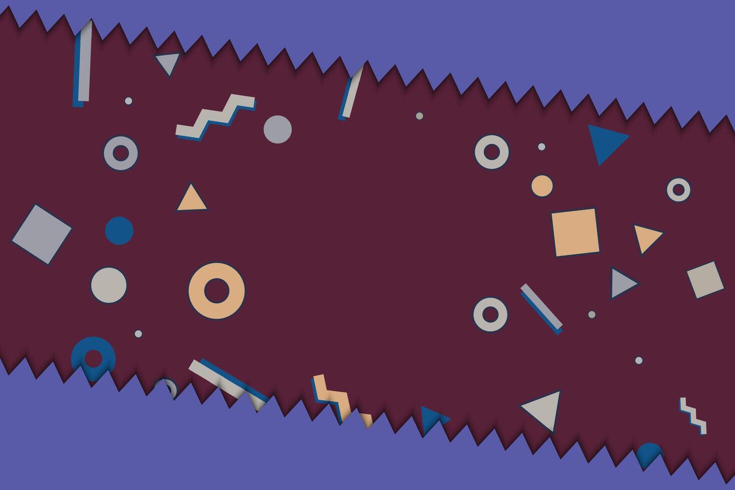 Abstract zigzag and memphis style background. vector