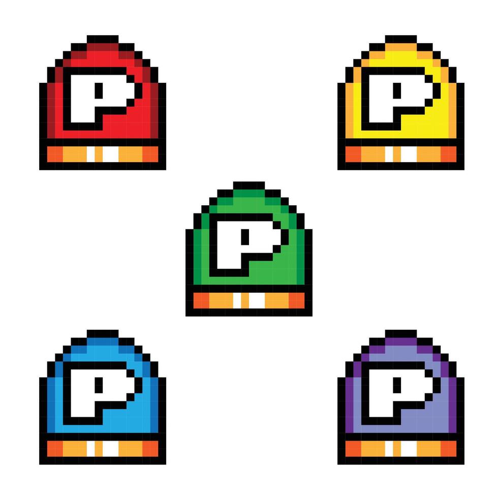 POW Power Button Game Pixel vector