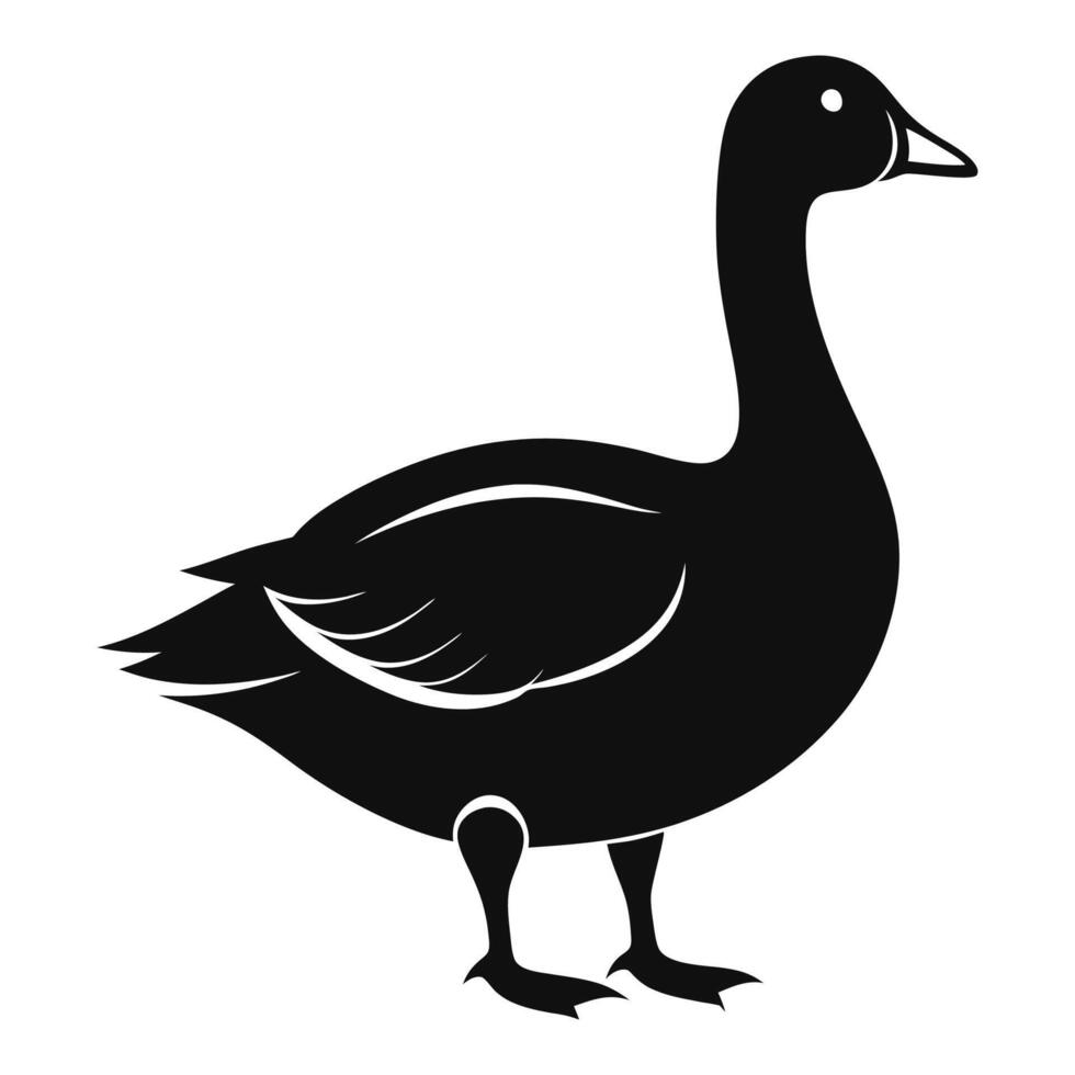 Black goose silhouette on white background vector