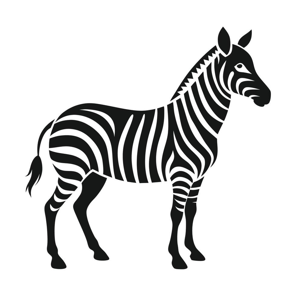 Zebra silhouette on white background vector