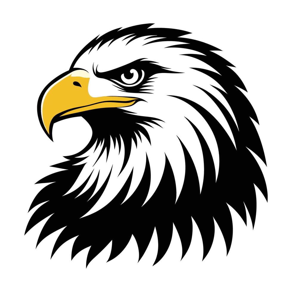 An eagle head on a white background vector
