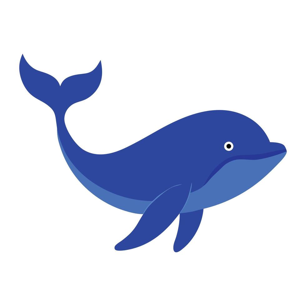 A blue dolphin on a white background vector