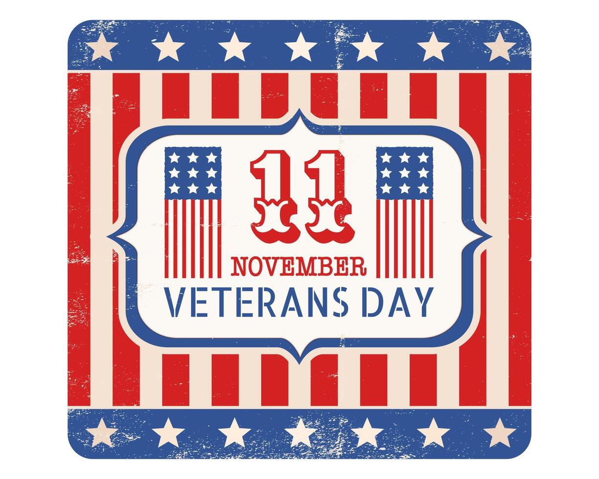 Retro emblem for american Veterans day. vector