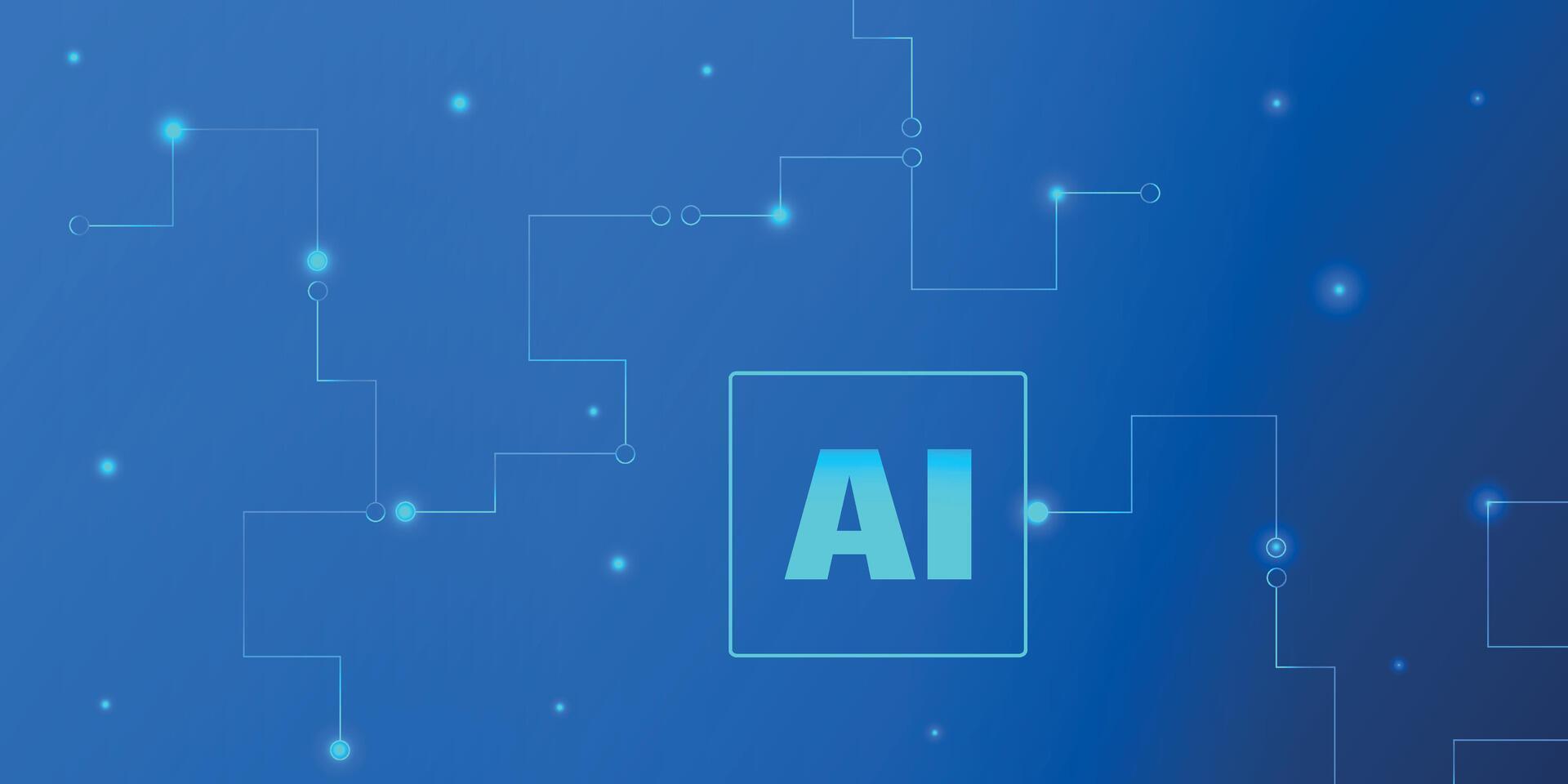 Technology AI circuit banner. Digital abstract tech background, big data, futuristic motherboard, cyber lines. Innovation concept. illustration vector
