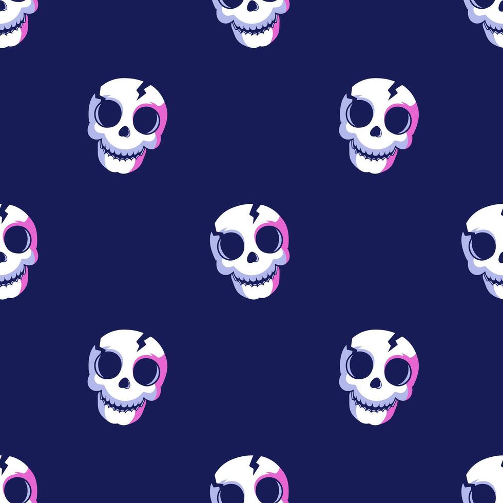 Seamless pattern with cute skulls. Festive background. Halloween. Repeat print vector