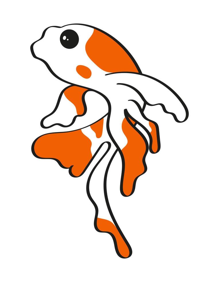 Japanese chinese traditional goldfish koi carp fish on white background vector