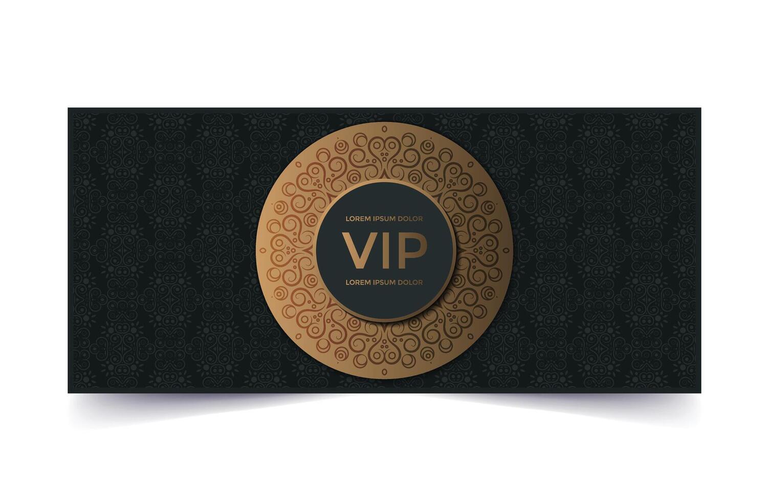 luxury dark vip card in ornament texture vector