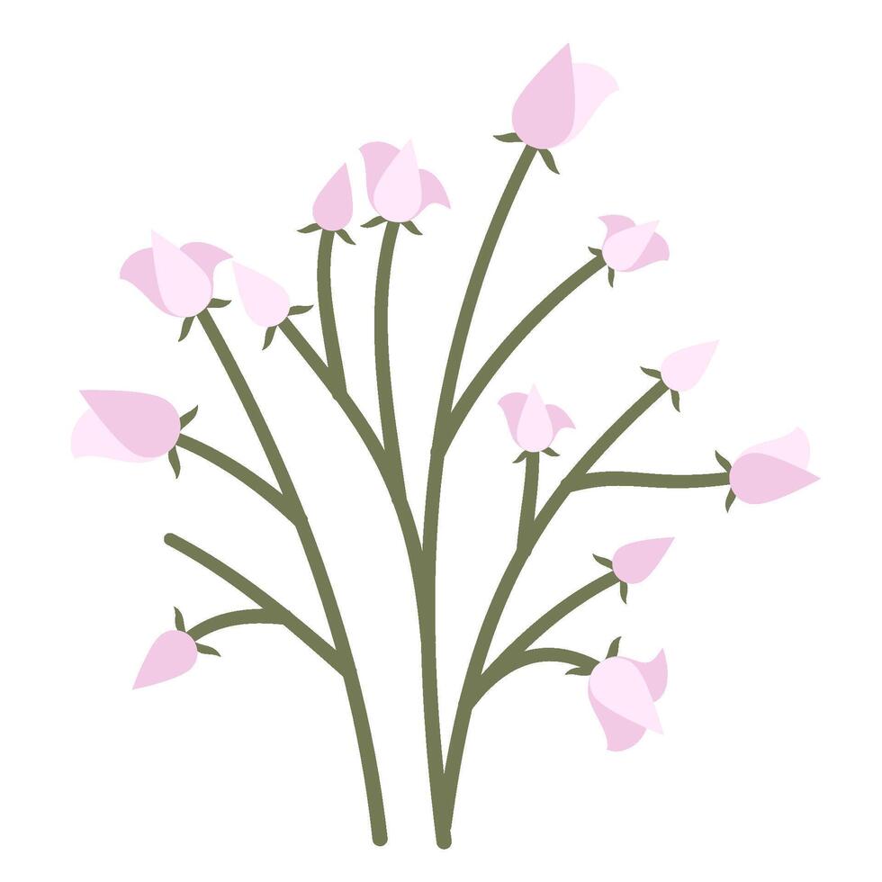 Simple pink flowers vector