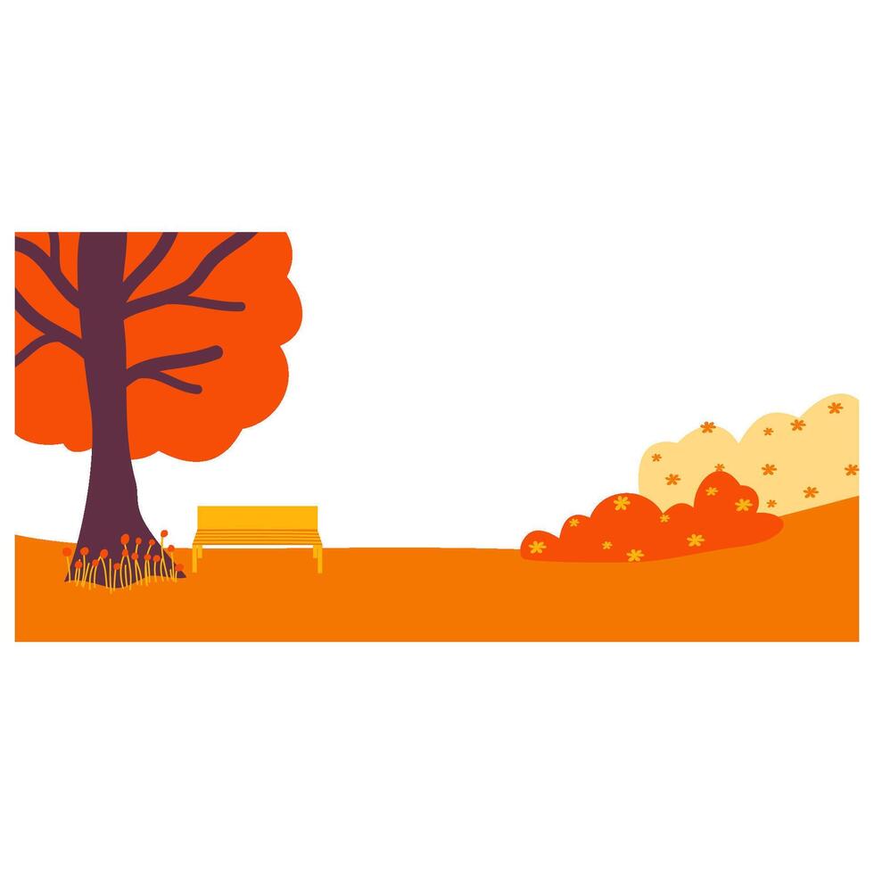 autumn hill view vector