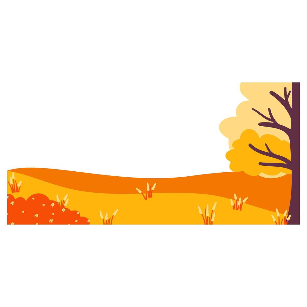 autumn landscape view with floral vector