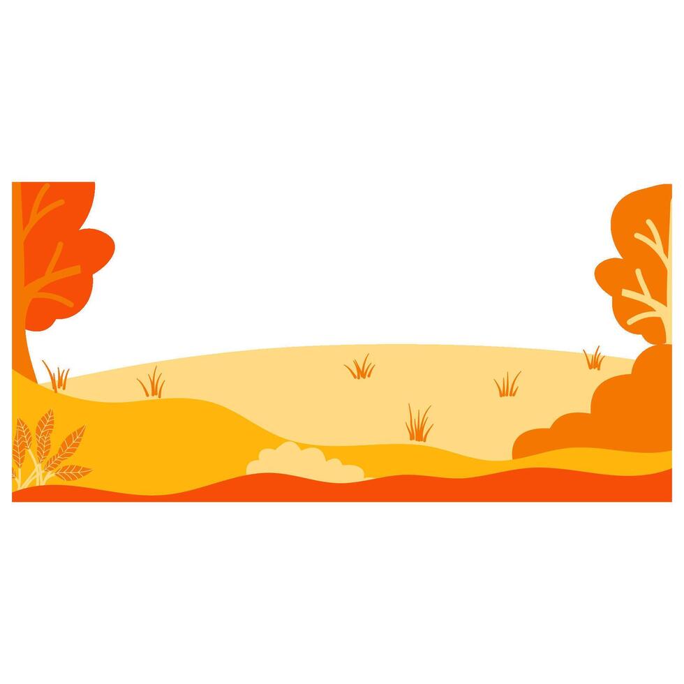autumn landscape with tree an floral vector
