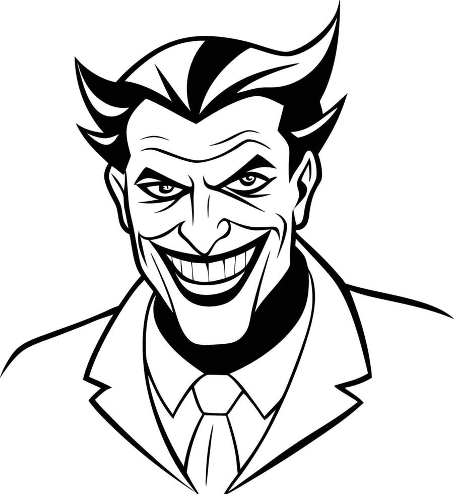 Iconic Joker Expression Art vector