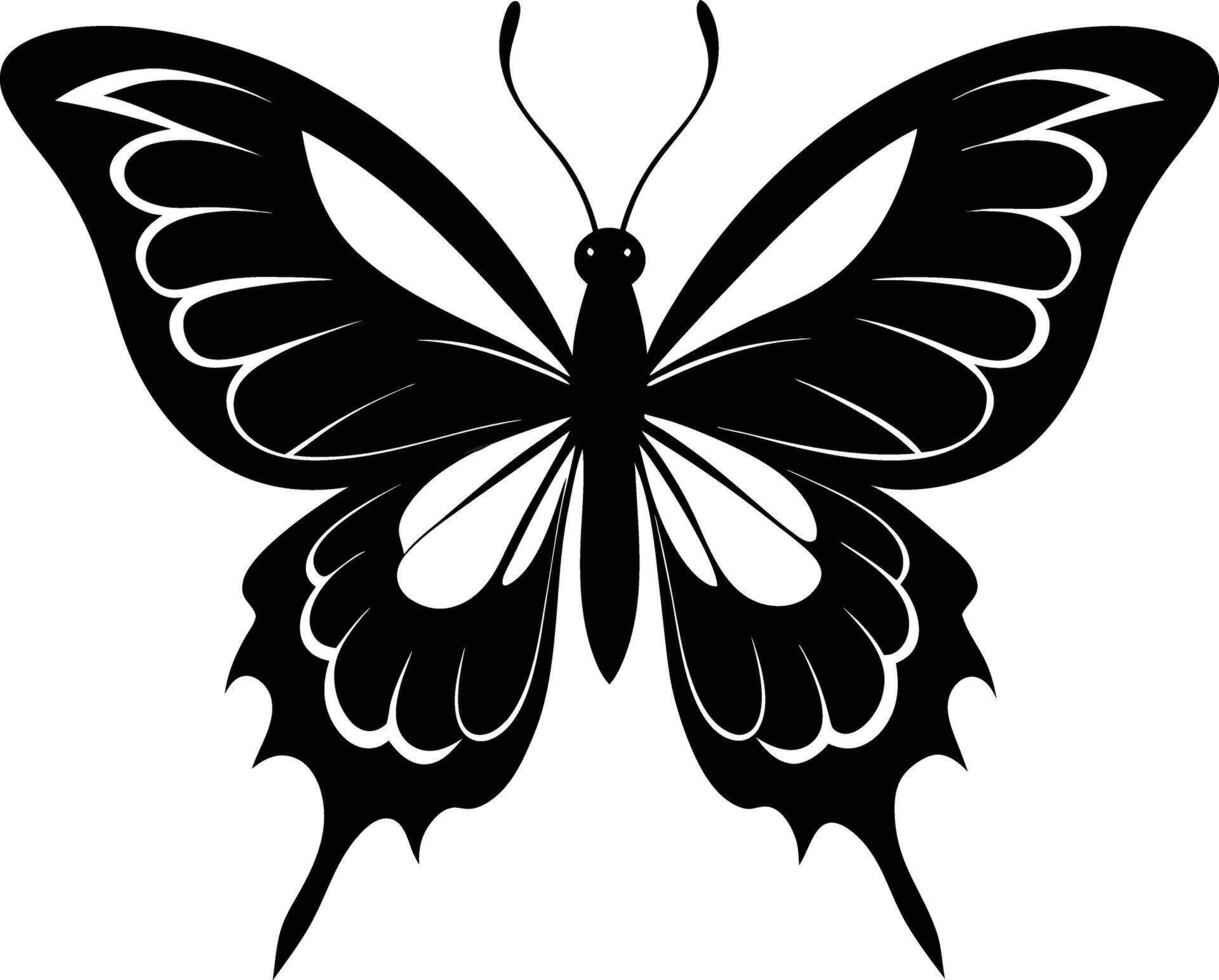 Elegant Butterfly Silhouette Art vector