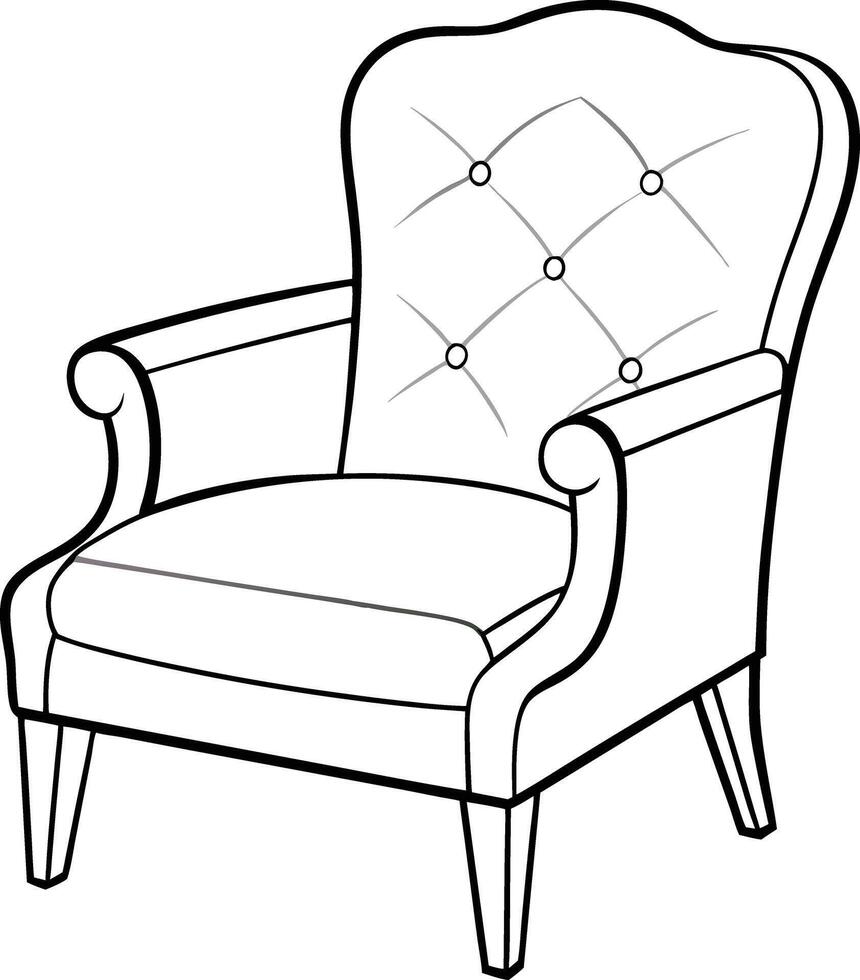 Minimalist Chair Line Art vector