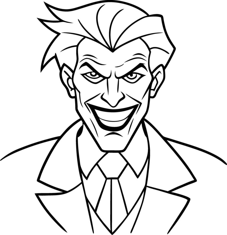 Expressive Joker Line Drawings vector