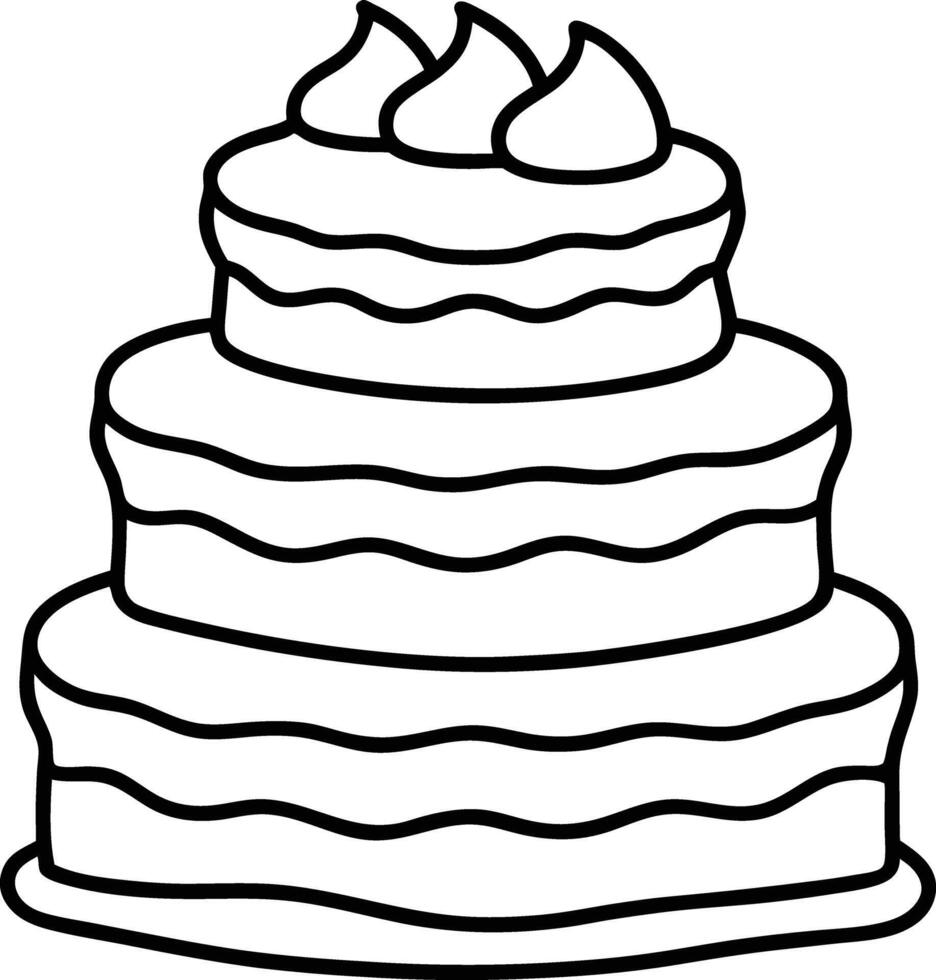 eative Cake Outline Collection vector