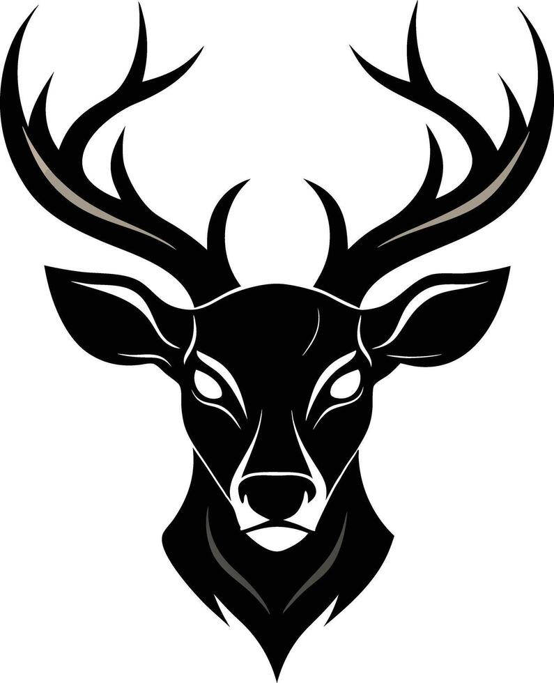 Minimalist Deer Face Artwork vector