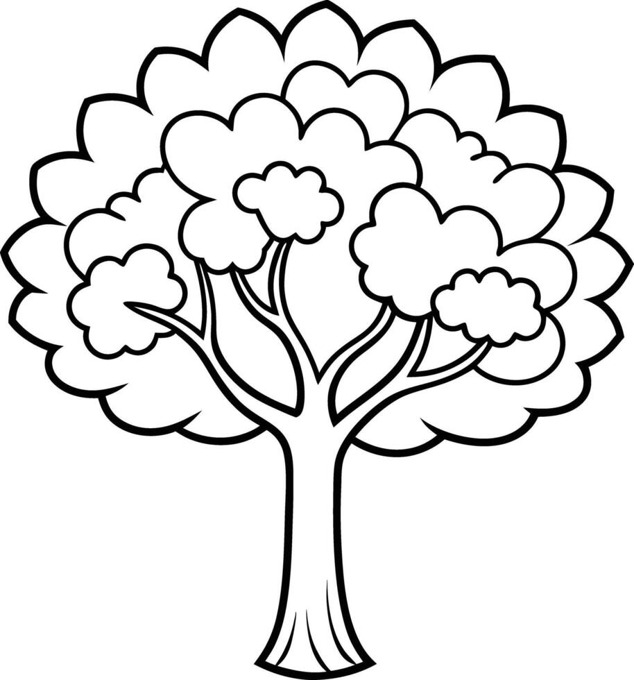 Minimalist Tree Sketch Art vector