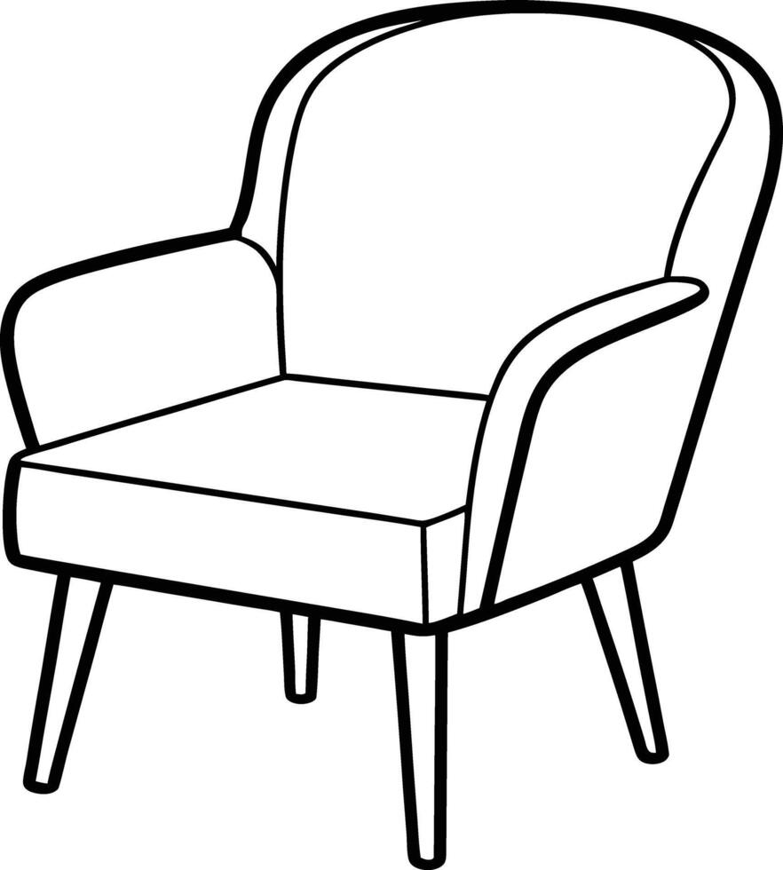 Unique Chair Outline Art vector