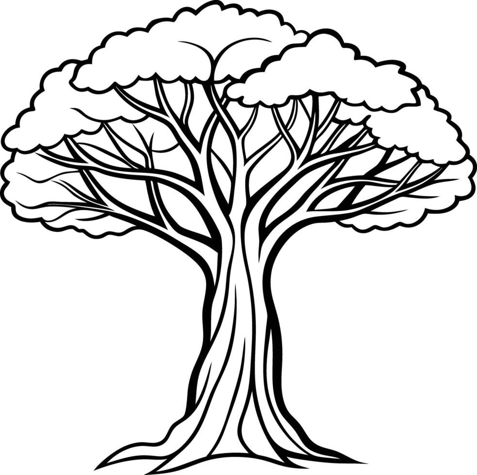 Abstract banyan Tree Shape Artwork vector