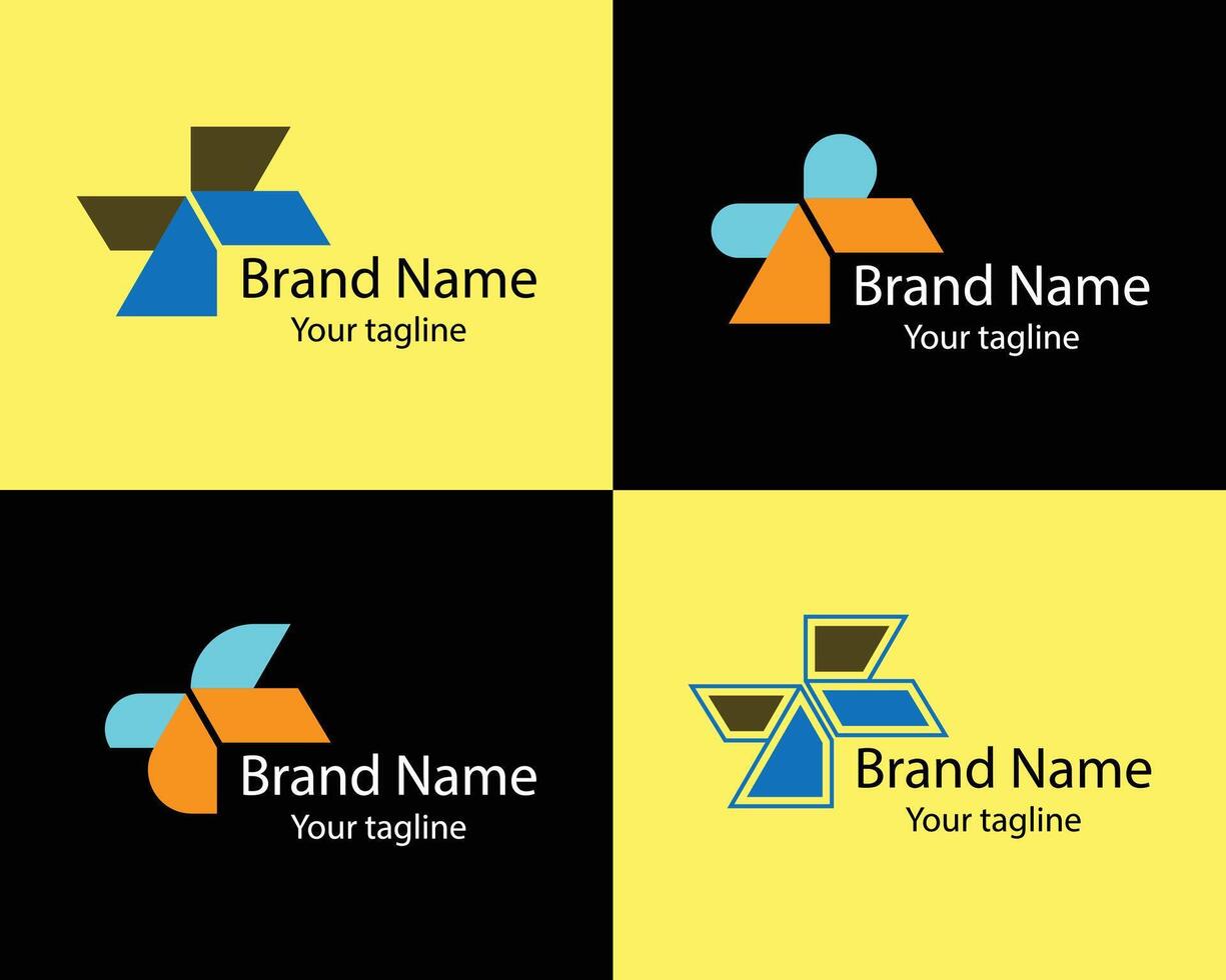 abstract-3d-plus- Color Editable Abstract - Four Best Logos with Different Shapes. vector